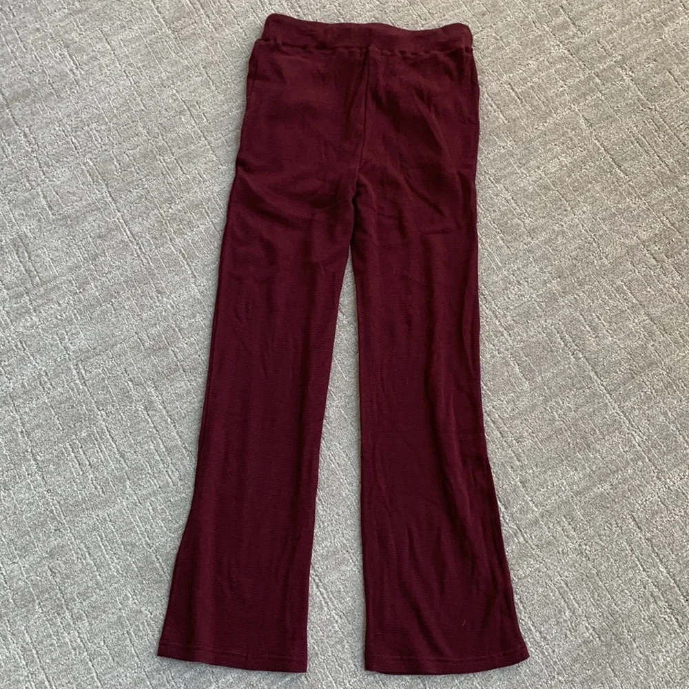 New Monrow Waffle Knit Casual Straight Leg Lounge Jogger Pants Women Small